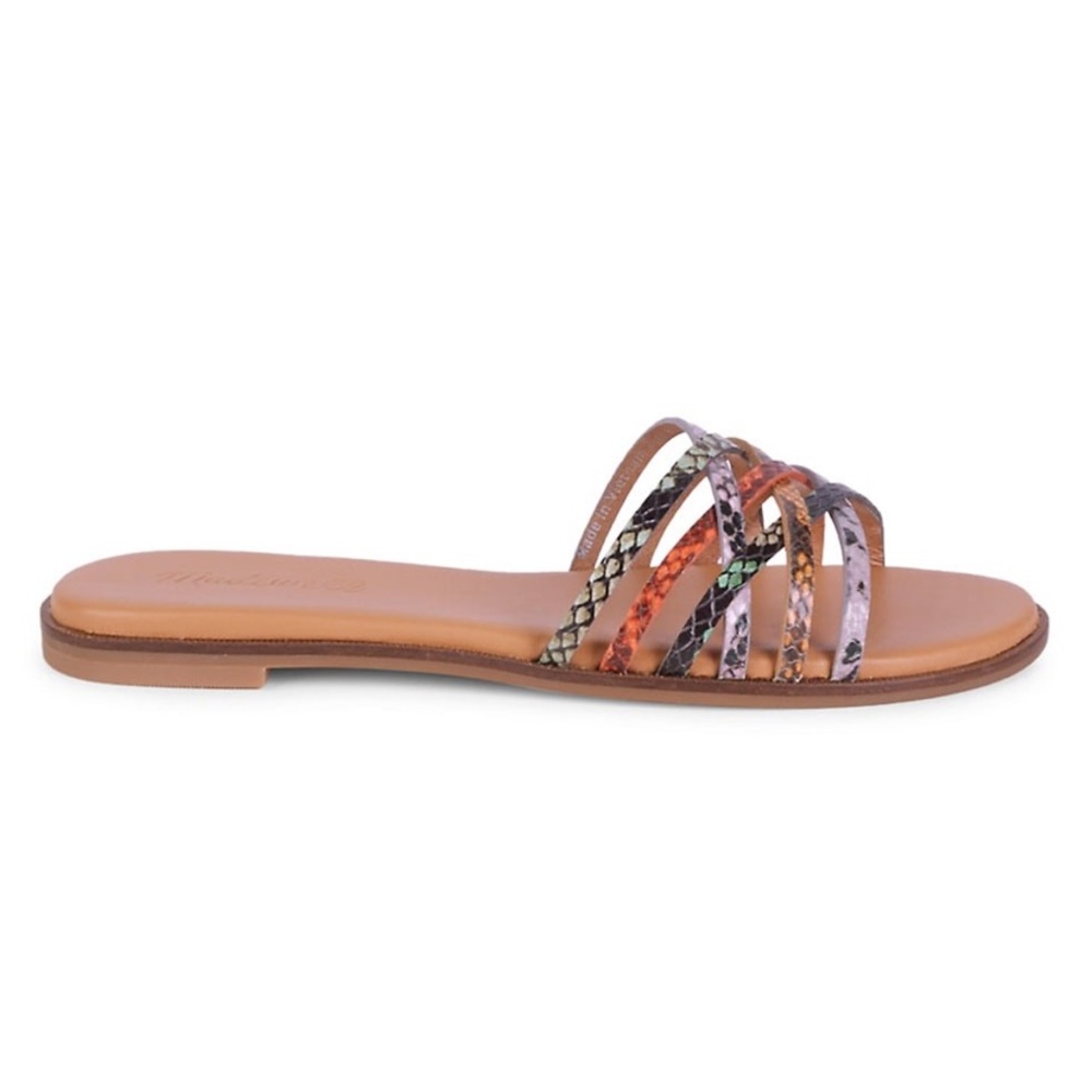 Madewell Tracie Snake-embossed Leather Slides - Picture 2 of 8